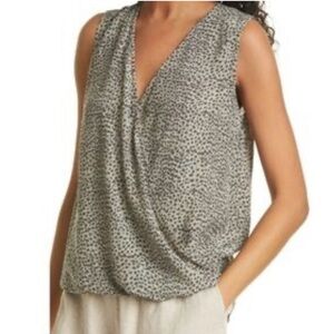 Rails Faux Wrap Animal Print Blouse